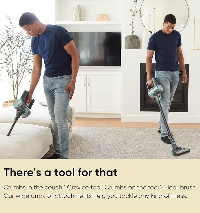 Wyze Cordless Vacuum S with 20Kpa Powerful Suction Lightweight Stick with HEPA Filter 300W Powerful Brushless Motor 40mins Runtime for Home Hard Floor Carpet Pet Hair