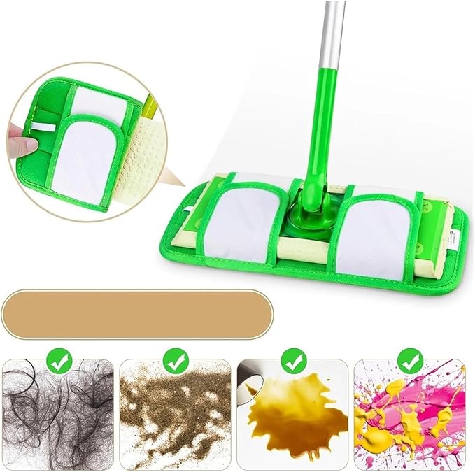 6PCS Reusable Mop Pads Compatible For SwifferSweeper Mops Washable Wet Dry Sweeping Cloths(12PCS)
