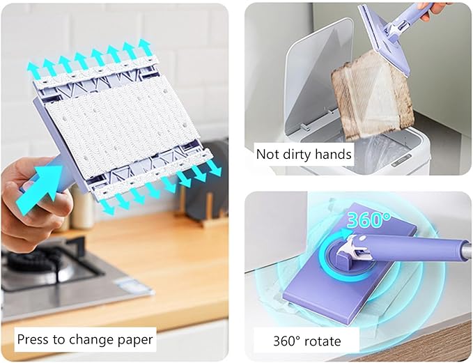 Sweeper Mop Flat with Auto Fabric Change 360°Rotation for Home Use Bathroom Mopping