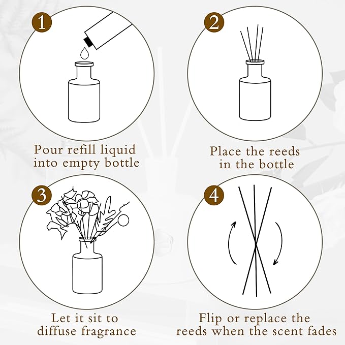 XEPTLE Reed Diffuser Set 7.04 oz Oud &amp Bergamot Scent Diffuser with 5 Sticks Long Lasting Air Freshener Essential Oil Reed Diffuser for Home Home Fragrance for Office Bathroom Shelf Decor Bl