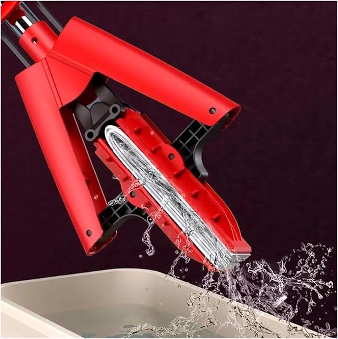 Squeeze Floor Magic Mop Collodion Foldable Free Hand Washing Household Self-Tapping Mops Cleaning Home Tools(Orange)