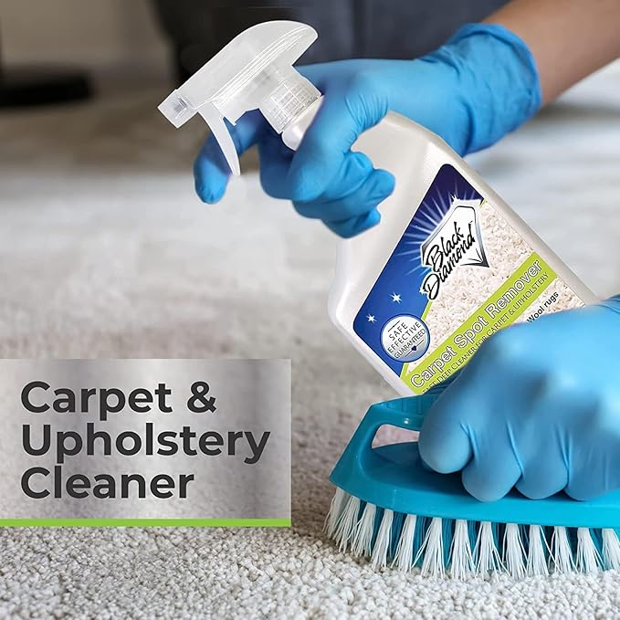 Black Diamond Stoneworks carpet and upholstery cleaner: this fast acting deep cleaning spot and stain remover spray also works great on rugs couches and car seats. (4-gallons)
