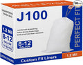 Code J 100 Count 8-12 Gallon Compatible with simpIehuman Code J Heavy Duty Trash Bags 1.2 Mil THICK White Garbage Can Liners with Reinforced Drawstring Plastic Trash Bags PERFECT FIT &amp GRAND SAVE