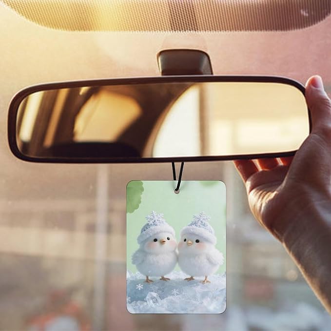 5PCS Car Air Freshener Hanging Personalized Double Sided Snowy Chicks Car Fresheners Long Lasting New Cars Scents Cute Automotive Freshies for Closets Drawers (tea)