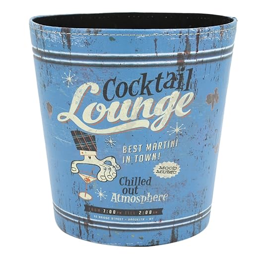 10L/2.64 Gallon Trash Can Decorative Waste Basket PU Leather Waste Paper Basket Waterproof Garbage Can for Bathroom Bedroom Office Kitchen and Living Room - Cooktail Lounge