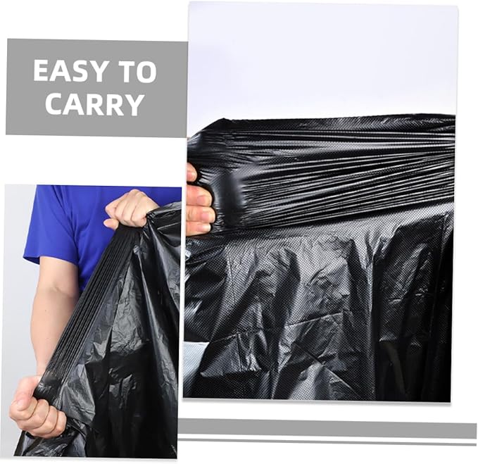 HOMSFOU 50pcs Heavy Duty Large Trash Bags 80x100cm Black Garbage Can Liners for Outdoor Commercial Gardening and Household Waste Disposal