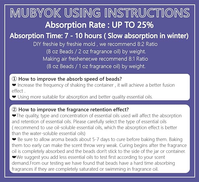 MUBYOK 5lb Premium Unscented Aroma Beads for DIY Car Freshies Eva Beads Bulk Supplies