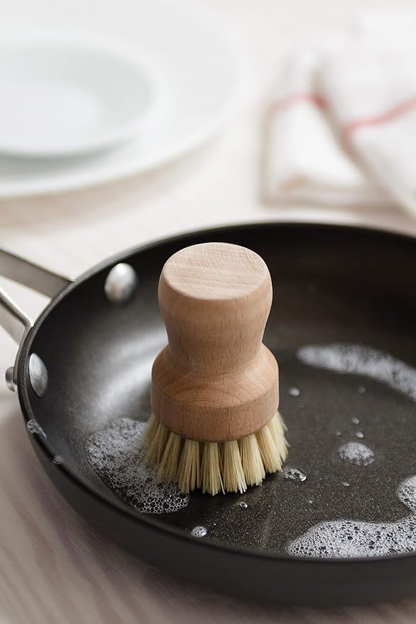 Fox Run Kitchen Brush Set of 3 Pot Dish and Bottle Scrub Brush with Natural Bristles