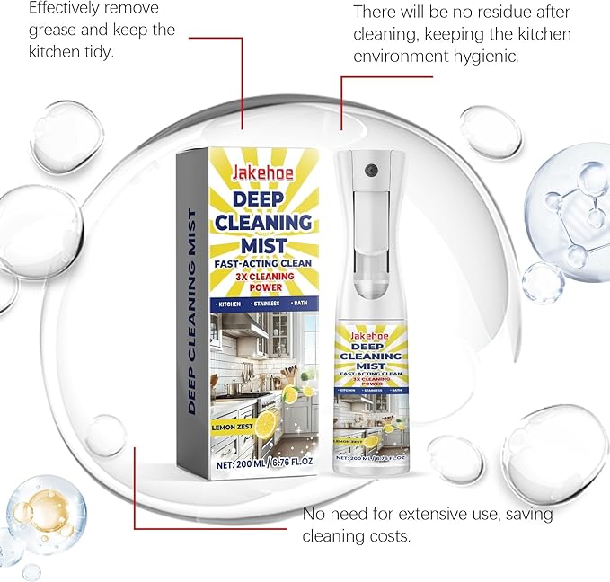 Kitchen Deep Cleaning Spray Grease &amp Stain Remover For Stoves Range Hoods Effective Degreaser Safe Formula(2PCS)