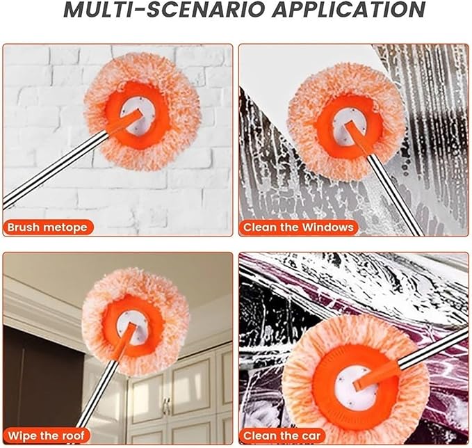 Rotatable Sunflower Household Removable High-Rise Cleaning Supplies Round Mop with Extension Pole for Wall Ceiling