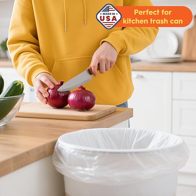 DELXO 30-33 Gallon Trash Bags 250 Count Heavy Duty Large Clear Garbage Bags Thick Durable and Puncture-Resistant Plastic Bags for Kitchens Yards &amp Offices Made in USA
