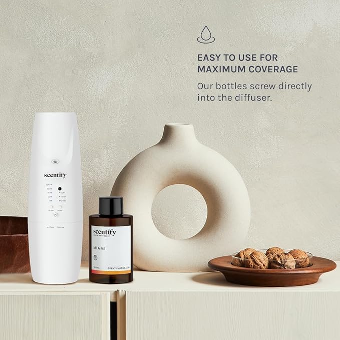Scentify Miami Aroma Oil Refill Scent for Oil Diffusers - Creamy Cashmere Sandalwood Musk Scents - Luxurious Relaxing Aromatherapy Diffuser Fragrance 470ml 16 oz