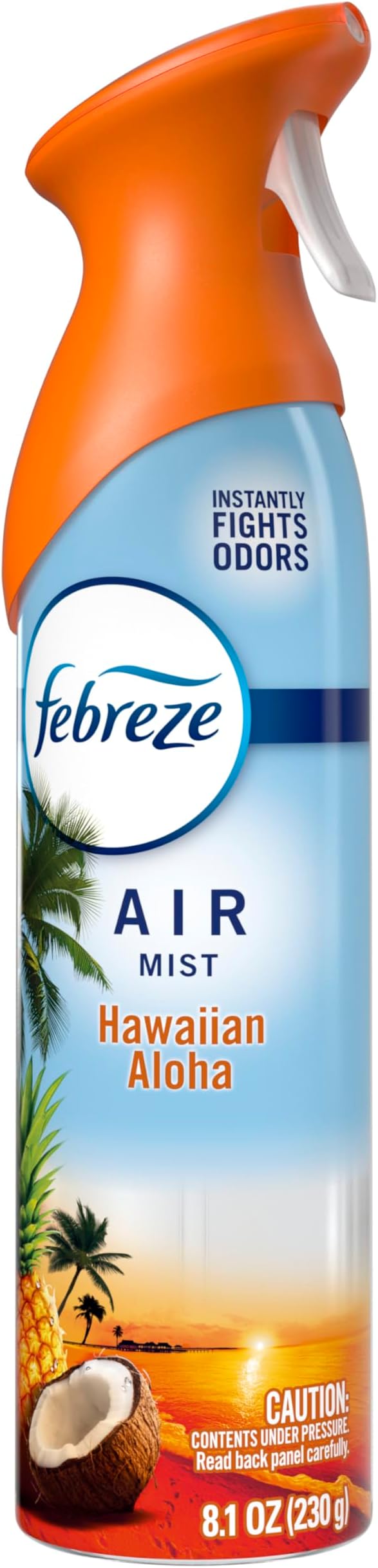 Febreze Air Mist Air Freshener Spray Odor Fighting Room Spray Deodorizer for Home Bathroom Kitchen Office Apartment Dorm Room Classroom Hawaiian Aloha 8.1oz 6ct