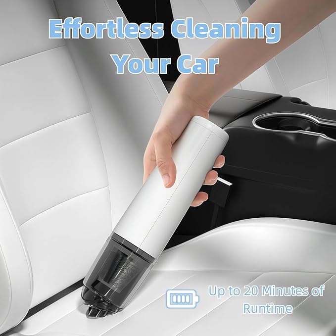 Portable Car Vacuum Cleaner Cordless Handheld Vacuum Lightweight Mini Vacuum for Car and Home with Washable HEPA Filter Rechargeable