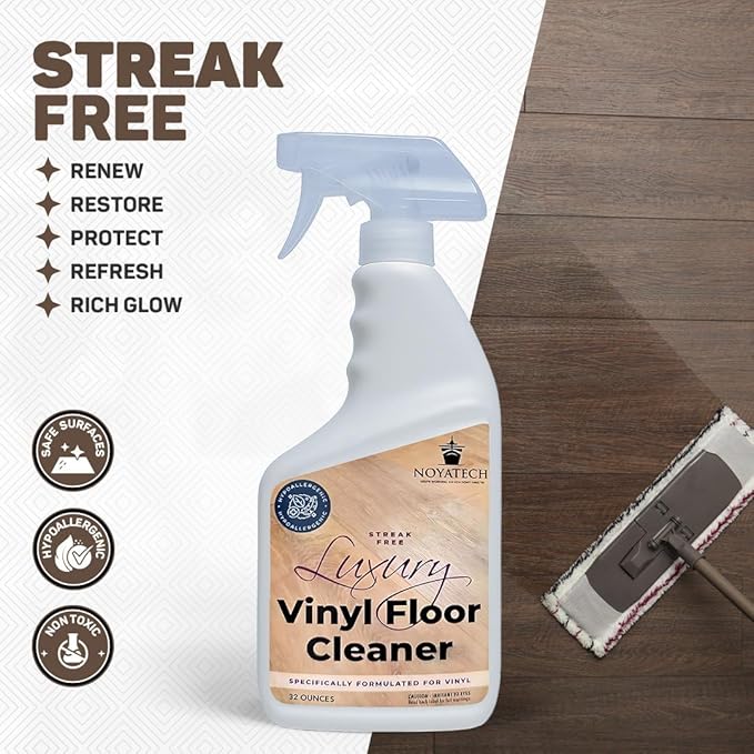 LVP Floor Cleaner. Streak-Free Luxury Vinyl Floor Cleaner. For Hardwood Laminate and Natural Wood Flooring. Pet Safe Non-Toxic Eco-Friendly.