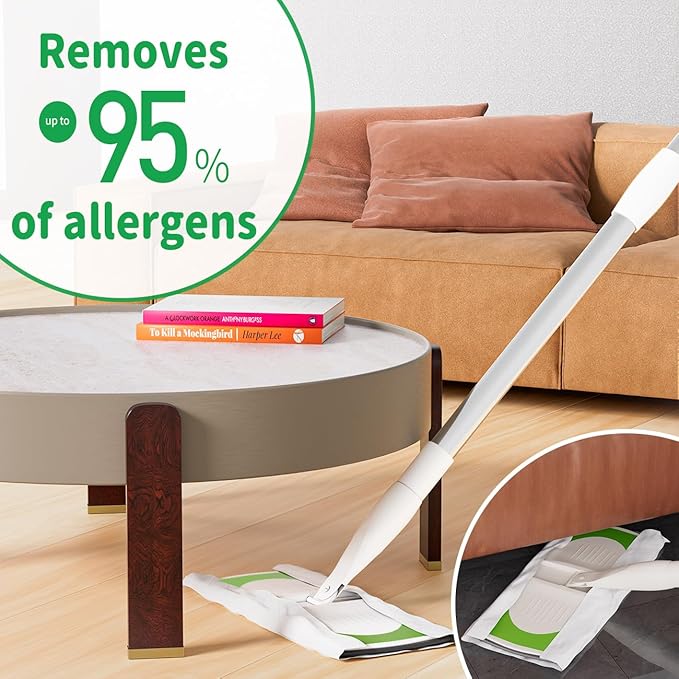 Sweeper 2-in-1 Dry + Wet Cleaning ToolProfessional Floor Mopping and Sweeping Kit Includes 1 Sweeper40 Dry Sweeping Cloths6 Wet Mopping Cloths