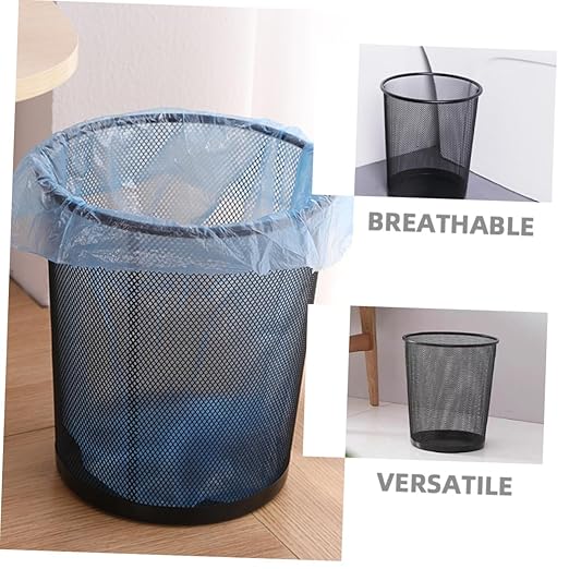 Portable Mesh Wastebasket Large Capacity Office Trash Can for Desk and Home Iron Mesh Waste Container for Bathroom and Workspace Organization