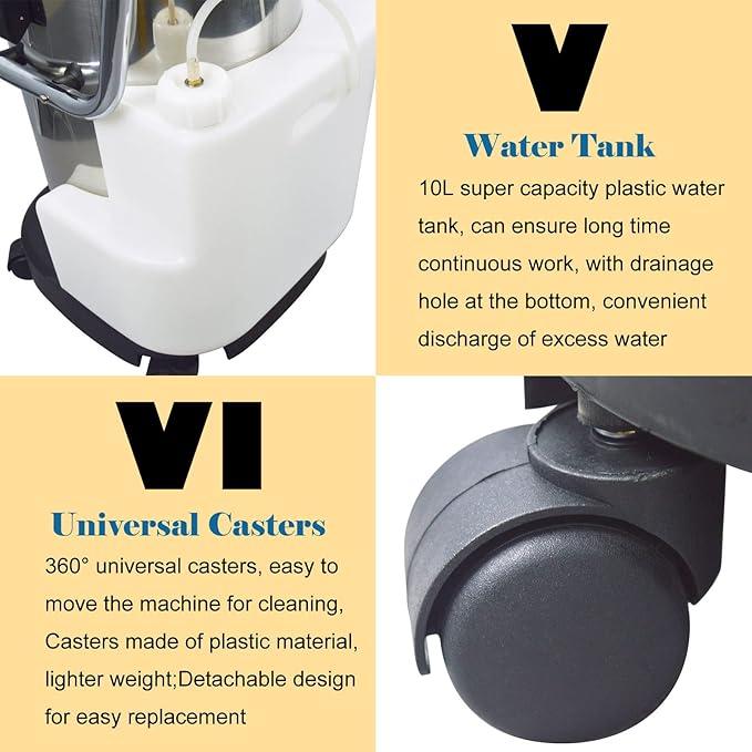Upright Carpet Cleaner Canister Cleaner Machine Carpet Cleaning Machine with Telescoping Wand Tool Kit 110V 30L(7.9Gal)