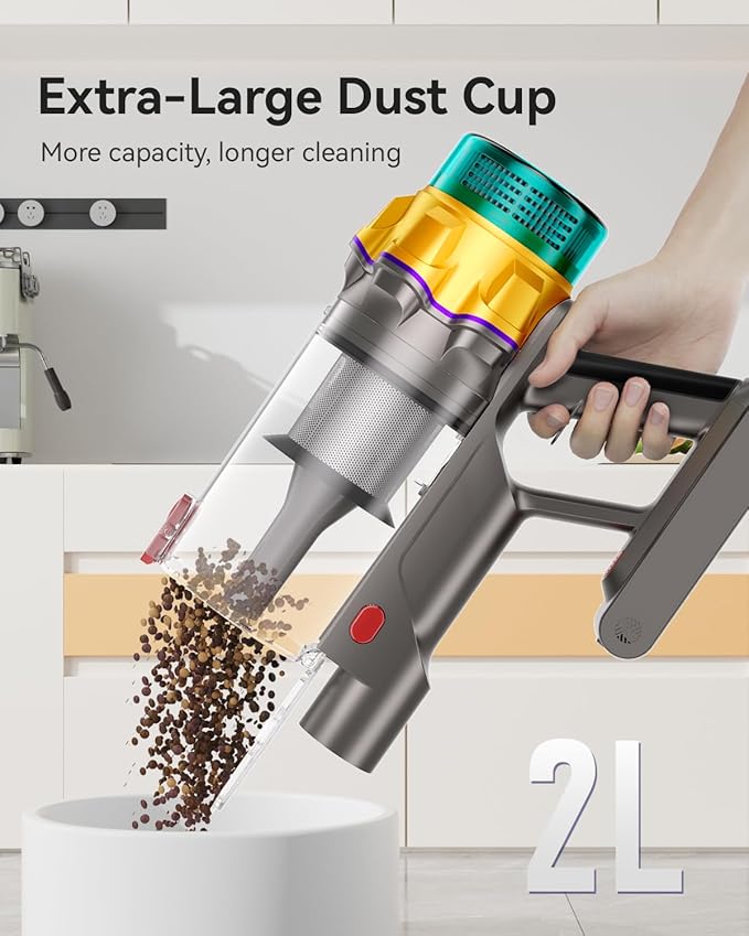 Cordless Vacuum Cleaner 55KPA 650W 65Mins Extra-Large Dust Cup Cordless Stick Vacuum Rechargeable Vacuum Cleaner with Self-Standing Vacuum Cleaners for Home Hardwood Floor Carpet Pet Hair