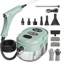 Steam Cleaner Handheld Steam Cleaner with 6 Levels Adjustable Handle 1.5L Water Tank Steamer for Cleaning Portable Steam Cleaner for Home Car Furniture Couch Bed Bugs (Green)