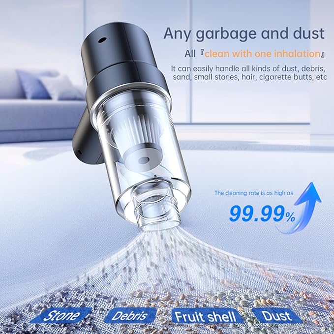 Car Cleaner Brushless Motor with LED Light Vacuum Low Noise Cordless Compressed Air Duster Keyboard Cleaner