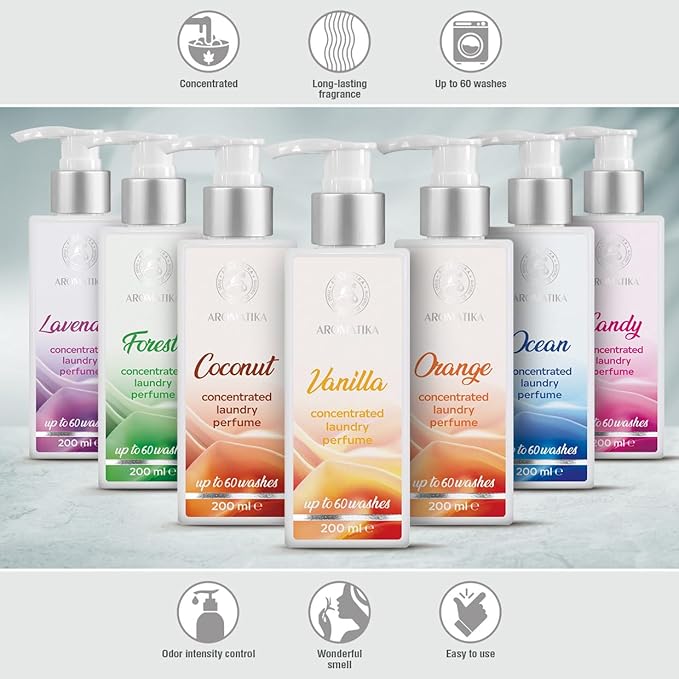 Concentrated Laundry Perfume Vanilla 200ml - Liquid Laundry Fragrance - Laundry Scent Booster - Linen Freshener - Washing Fragrance - Sweet and Long Lasting Scent