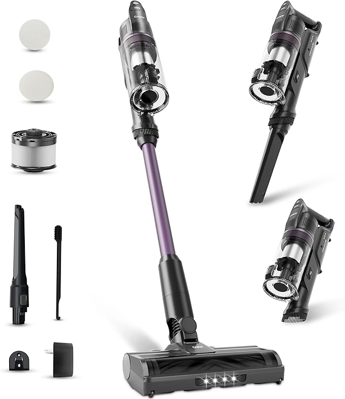 CANDY Cordless Vacuum Cleaner45Mins Vacuum Cleaners for HomeStick VacuumStrong SuctionRemoveable BatteryAnti-TangleOne Click CleanLightweight Handheld for Hardwood Floor Carpet Pet Hair Car