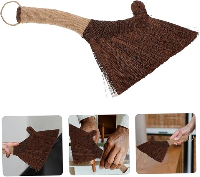 Mikinona Shop Broom for Dust Removal Small Desktop Cleaning Brush Bristles Corner Cleaning Brush Handmade Broom Versatile Use