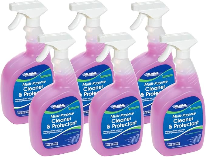Global Industrial Multi-Purpose Cleaner &amp Protectant Case Of Six 1 Quart Bottles Lot of 6