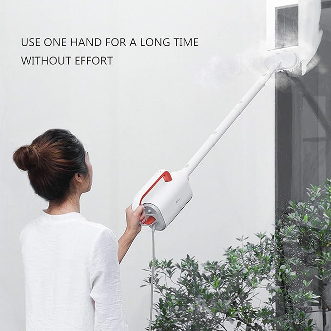Multifunctional Steam Mop Hand-Held Cleaner All-In-One Carpet Floor 1300W Electric Mop Carpet with 12 Attachments And 2 Microfiber Pads White