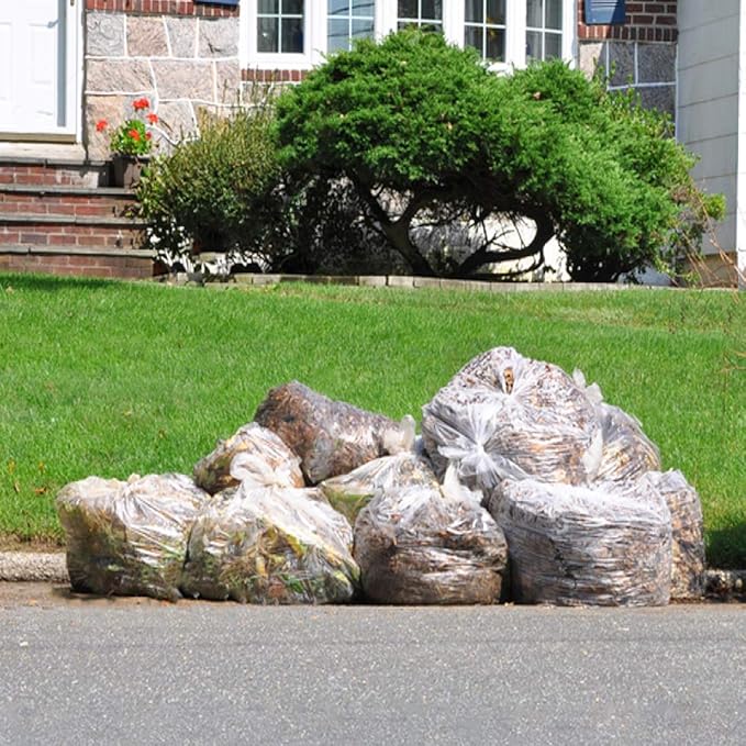 Tasker 95-100 Gallon Clear Trash Bags Heavy Duty | 25 Bags | Extra Large 96 Gallon Trash Bags Large Clear Can Liners Large 90 Gal 95 Gal 96 Gal100 Gallon Heavy Duty Trash Can Liners