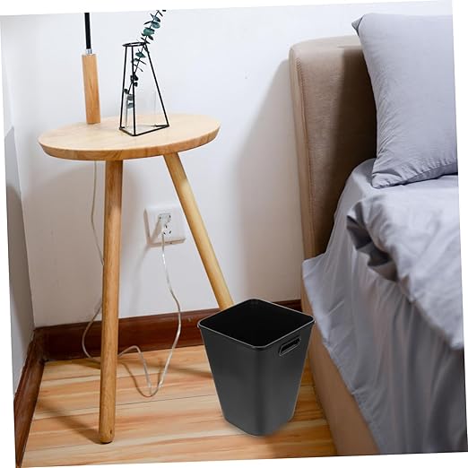 Large Plastic Trash Can Lid Simple Design Wastebasket for Bathroom Kitchen Living Room Bedroom Creative Garbage Bin for Home Organization
