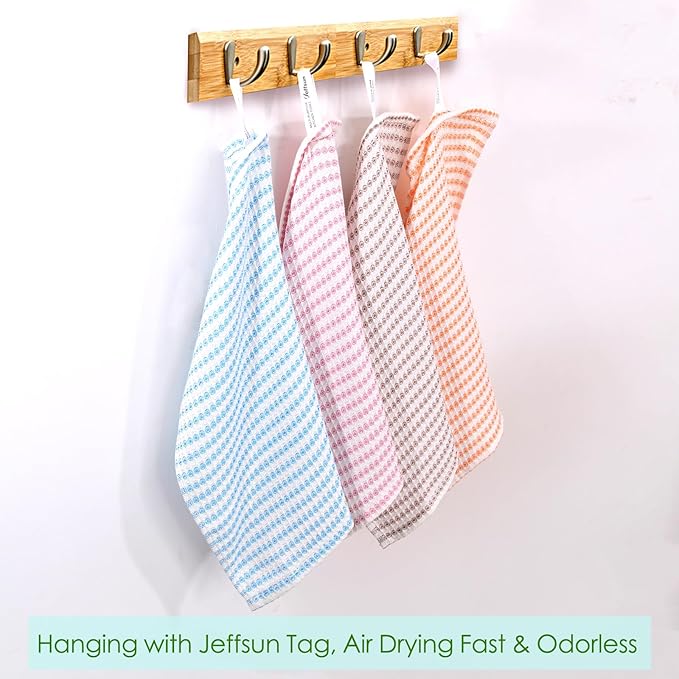 Kitchen Washcloths 12 Pack 10x14 Inch Small Dish Cloth for Washing Dishes Lint Free Fast Dry Reusable Cleaning Cloth Ultra Soft &amp Scratch Free Waffle Dish Rag Easy to Rinse Multicolor Dishclot