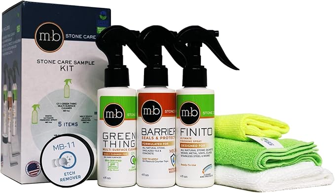 MB-11 Marble Etch Remover - Repairs Water Rings Marks from Lemon Juice Acidic Cleaners Chemical Burn - SAMPLE KIT