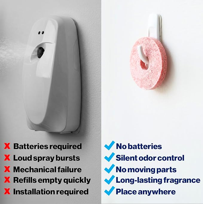 Walex Deo-Discs Bathroom Deodorizer &amp Commercial Air Freshener – Long-Lasting Odor Eliminator for Public Restrooms Buses Locker Rooms Trash Areas &amp Facilities – Silent Fragrance No Batteri
