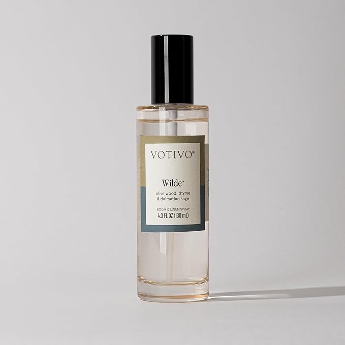 Votivo Wilde 4.3 oz Room &amp Linen Spray | Woody Fall Scented Air Freshener for Linens &amp Living Areas | Premium Long Lasting Fragrance
