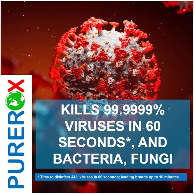 Disinfectant COVDefender Pack [80oz] Eliminate 99.9999% viruses HIV norovirus monkeypox bacteria and fungi. PUREROX Hypochlorous HOCL technology. Hospital Grade. Safe for Use Anywhere in School M