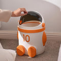 URALFA Astronaut Trash Can 12 Liter /3.2 Gallon Bathroom Trash Can with Lid Cute Garbage Can for Kids Plastic Garbage Can with Swing Lid Spaceman Wastebasket for Bedroom Dorm Living Room Orange