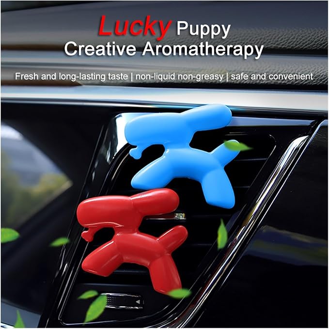 Car Air Freshener Clips - Alcohol-Free Solid Dog Perfume for Long-Lasting Aromatherapy &amp Interior Decor(Q100-Yellow)