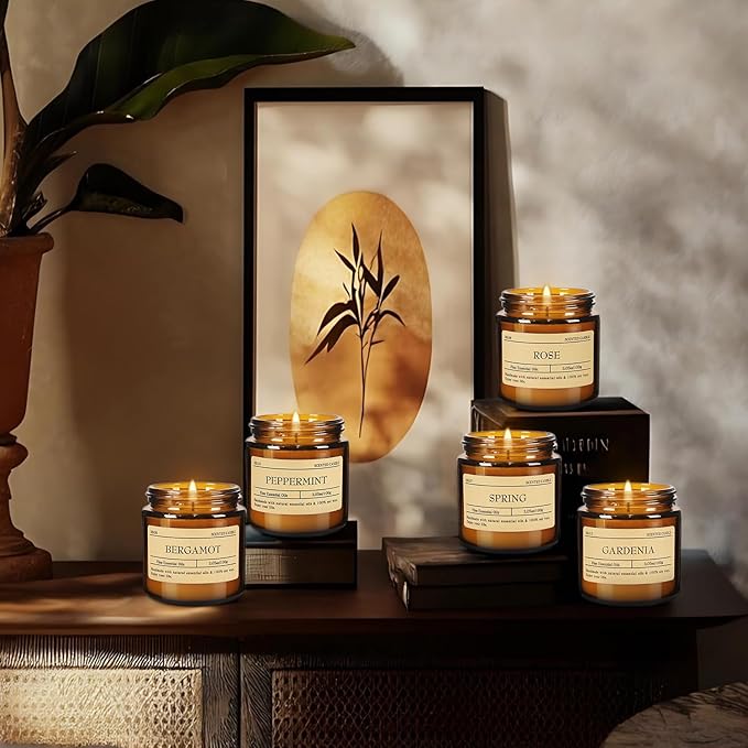 Scented Candle Set 24 Pack Candle for Home Scented Odor Eliminating Stress Relief Long Lasting Soy Wax Gift Set