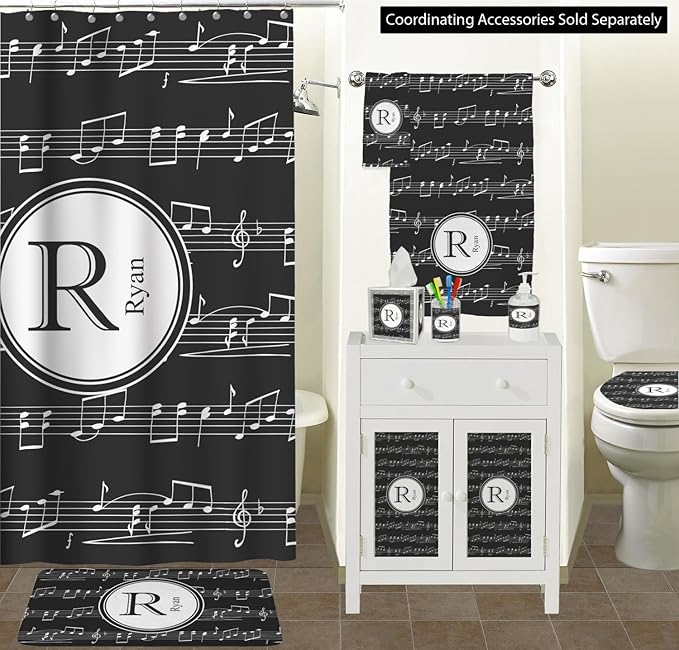 RNK Shops Personalized Musical Notes Waste Basket - Double Sided (Black)