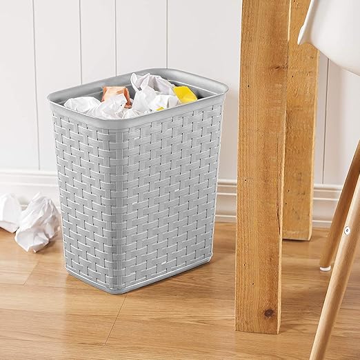 STERILITE 10346A06 Cement Weave Pattern Wastebasket 3.4 Gallon Plain
