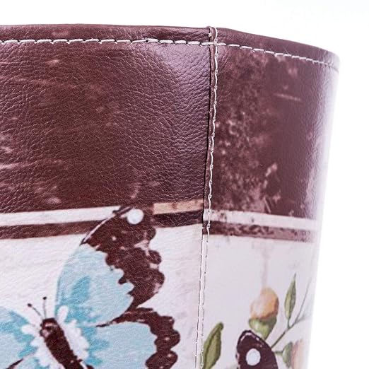 Lingxuinfo Scakbyer Trash Can European Style Waste Paper Bin Wastebasket Garbage Can Uncovered Waste Bin for Kitchen Bathroom Bedroom - Butterfly Pattern