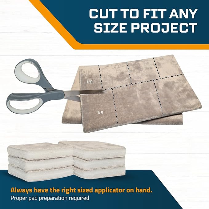 MāKRS Stain Pad Cut-to-Size Staining Pads 2-Pack Lint Snag Streak-Free Applicator Micro Brush Material Wood Stains and Oil Based Finishes Easy to Use with Consistent Application