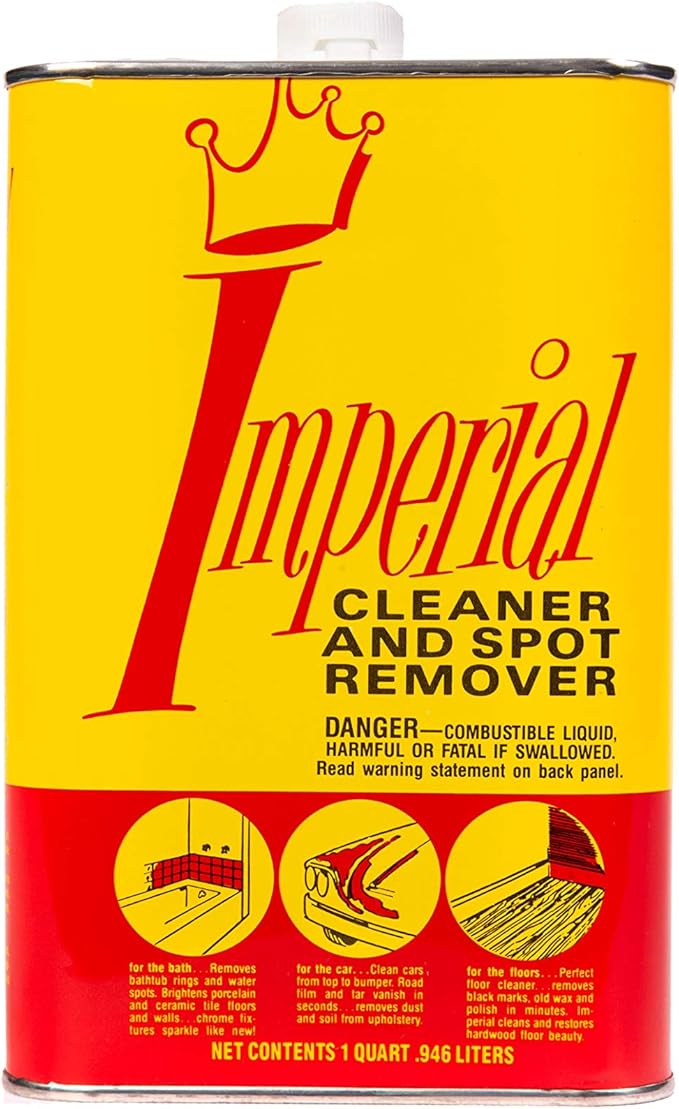 Imperial Cleaner and Spot Remover 32 floz (Pack of 4) Multi-Use Dry Cleaning Fluid for Upholstery Dry Cleaning Solvent Spot Remover Tar Remover for Cars and More Safe on Upholstery Clothes