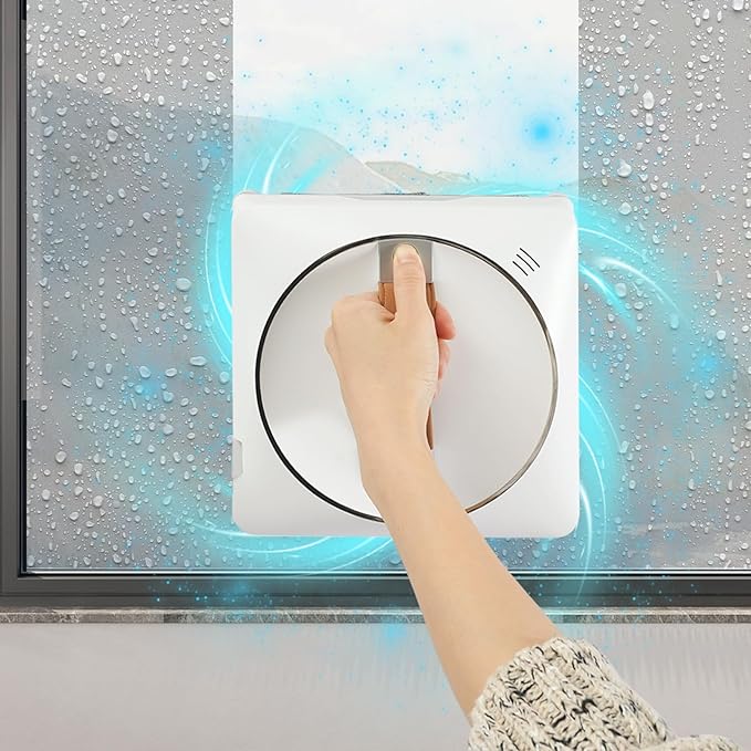Window Cleaner Electric Glass Cleaning Robot Smart Window Cleaning Washer Machine with Remote Control and Dual Ultrasonic Spray Indoor Outdoor Glass Cleaning Robot for Tiles