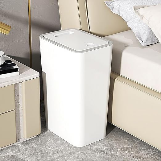 Trash Can with Lid - Wastebasket Dustbin | Wastebasket Compact 10L Dustbin for Dorm Corner Bedroom Indoor Sink Home Bathroom Toilet Workplace