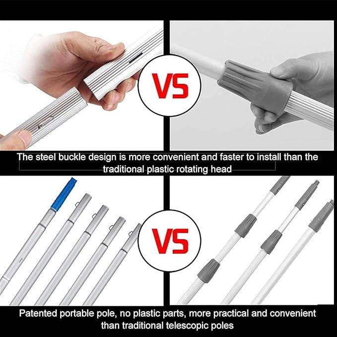 Window Cleaning Pole Water Fed Telescopic Brush Extendable Cleaner Conservatory Roof Cleaning Tools for Photovoltaic Panel Cleaning Trucks Windows Brush Head (Color : 8m/26.24ft Size : 30Cm
