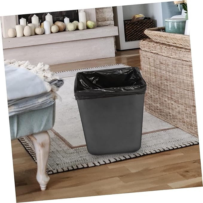 25pcs Thickened Hdpe Garbage Bags Black Trash Bags for Home Bathroom Kitchen Bedroom Strong Leak-resistant Liners for Office and Hotel Use
