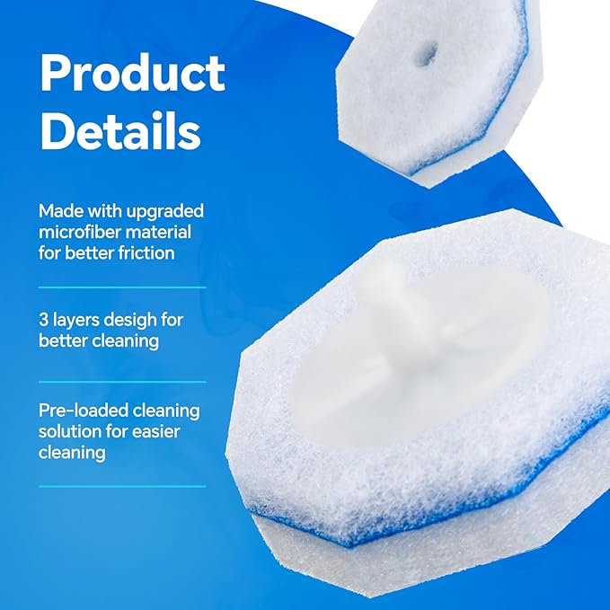 2X Cleaning Power Upgrade Formula Toilet Wand Refills Fits for Clorox Wand50 Count Disposable Toilet Bowl Wand Refills - No Falling Apart Fits Most Brand Toilet Brushes for Bathroom Cleaning